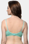 InnerSense Organic Cotton Double Layered Full Coverage Balconette Neck Bra - Ocean Green — thumbnail 3
